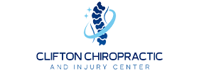 Logo for Clifton Chiropractic and Injury Center featuring a stylized spine